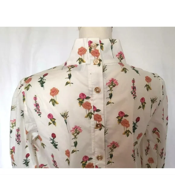 New Buru Designer Floral Bouquet Smocked Waist Mini Skirt Blouse Set Small - Picture 7 of 9